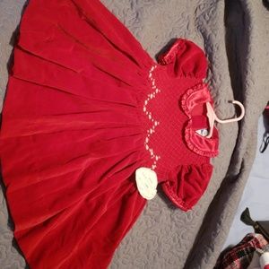 Smocked velvet dress